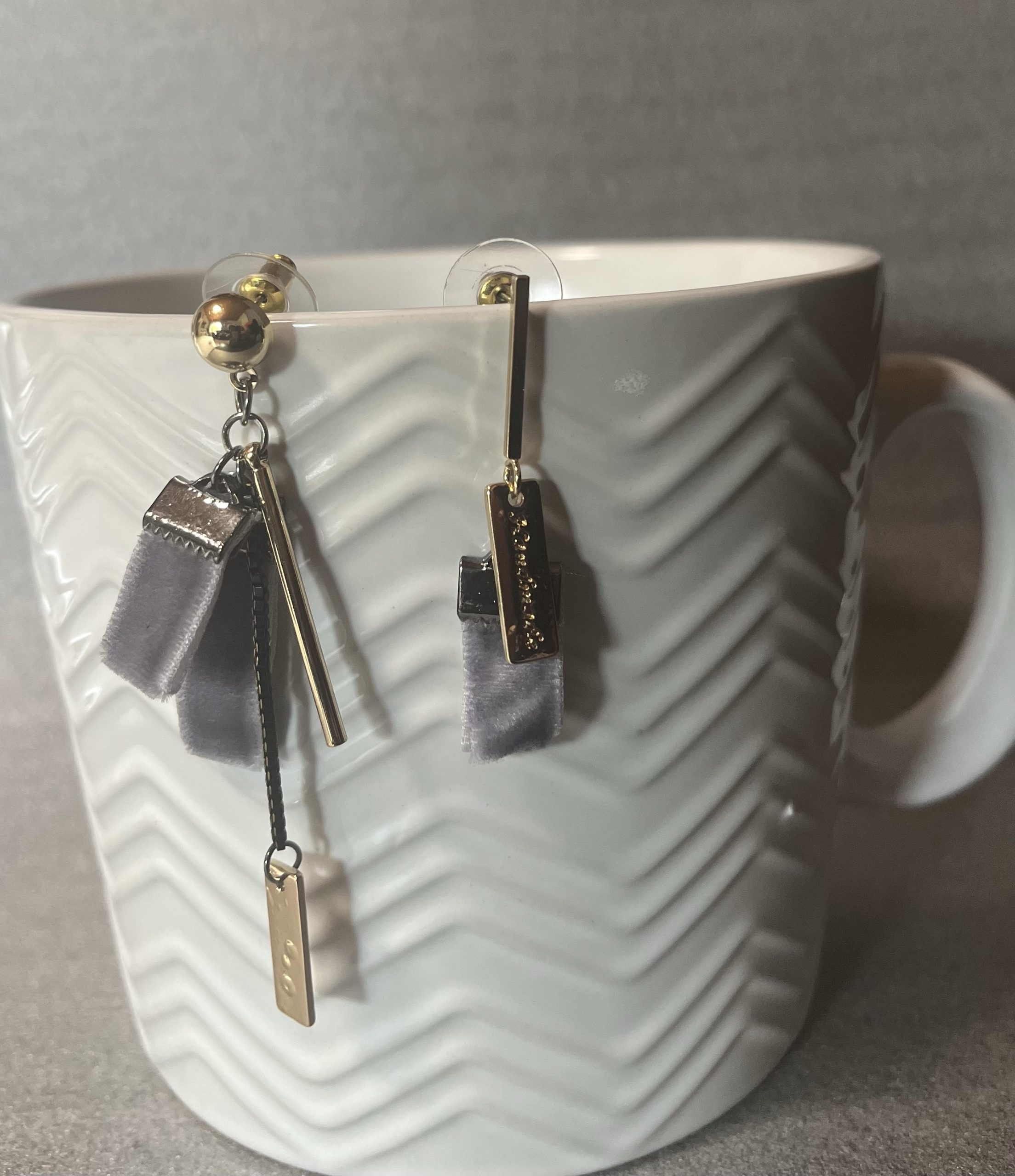 Maroon Mismatched Elegance Earrings - Image 2