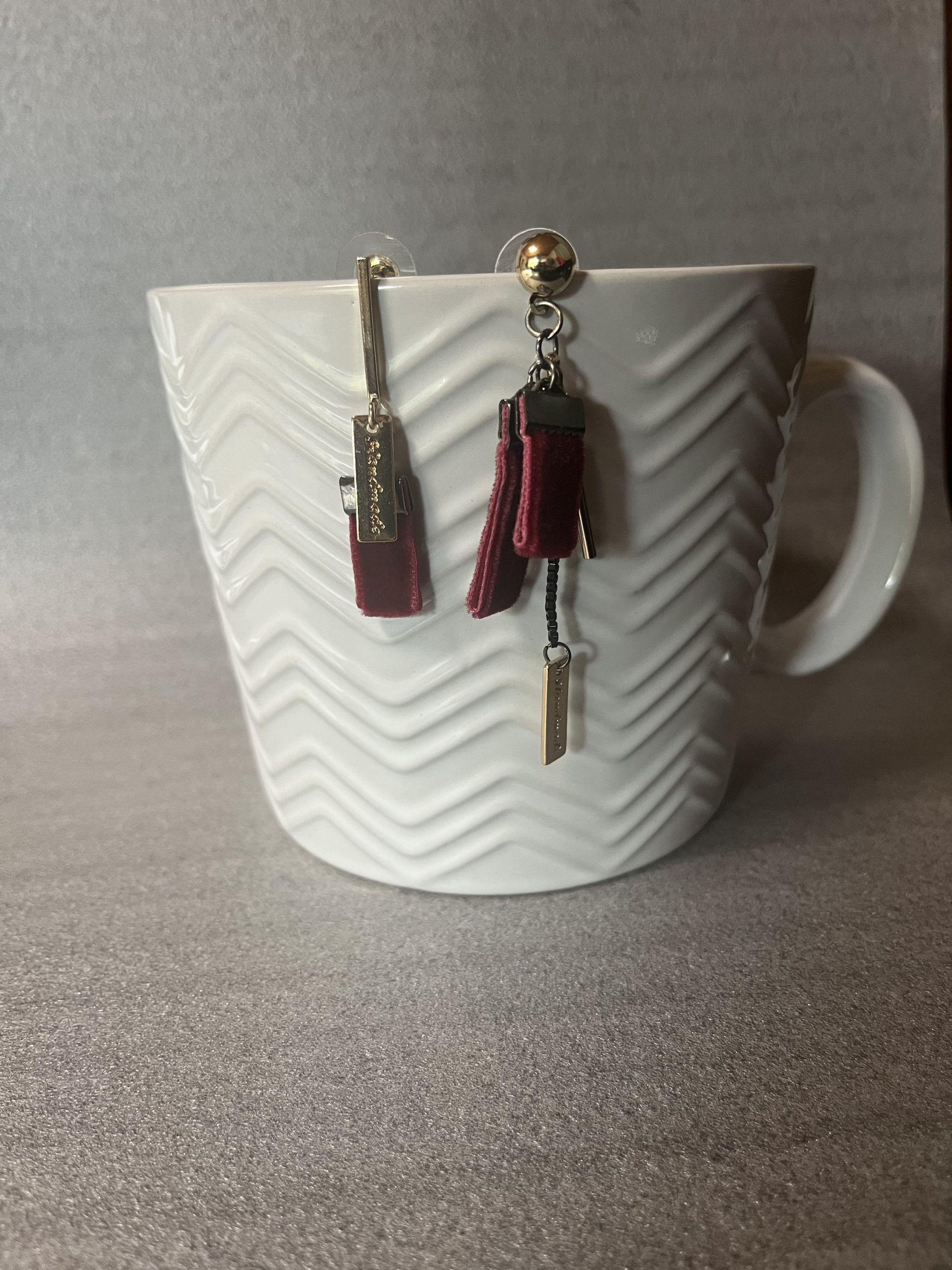 Maroon Mismatched Elegance Earrings